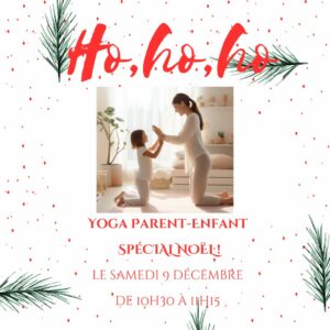 Béré Yoga flyer pour l'atelier de Yoga Parent-Enfant spécial Noël